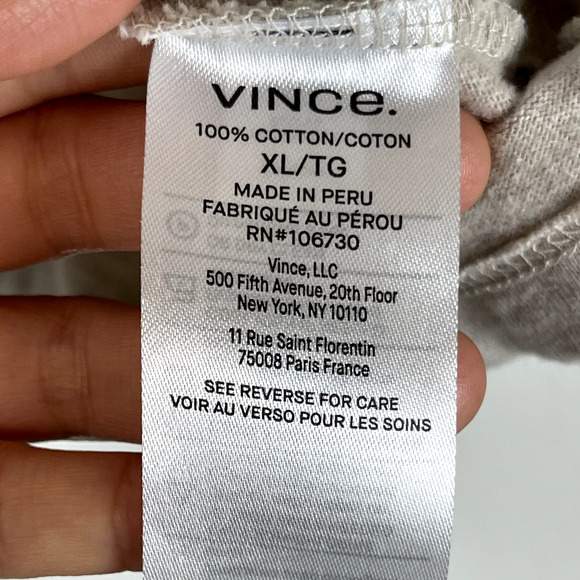 Vince Sueded Jersey Long Sleeve Henley Shirt Mens XL Beige Soft Classic Preppy - Picture 9 of 16